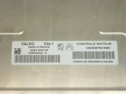 ECU Valeo V34.1 Citroën Peugeot 9666591380 1943XS