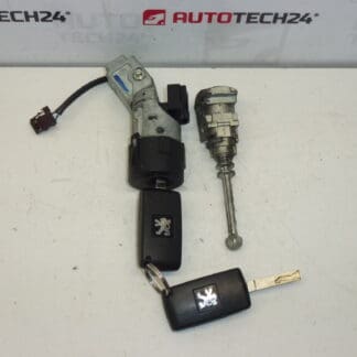 Switch box, door lock and 2 remote keys Citroën Peugeot 4162SP