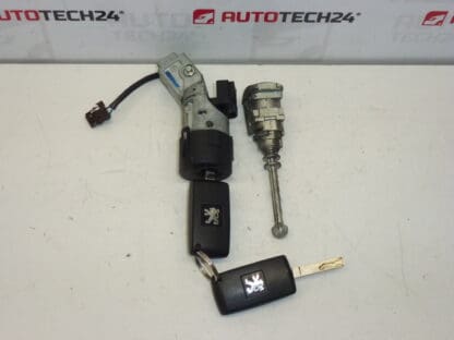 Switch box, door lock and 2 remote keys Citroën Peugeot 4162SP