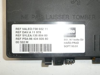 Valeo BSI_N7 boite D2 Citroën Xsara II 9643493480 73003111